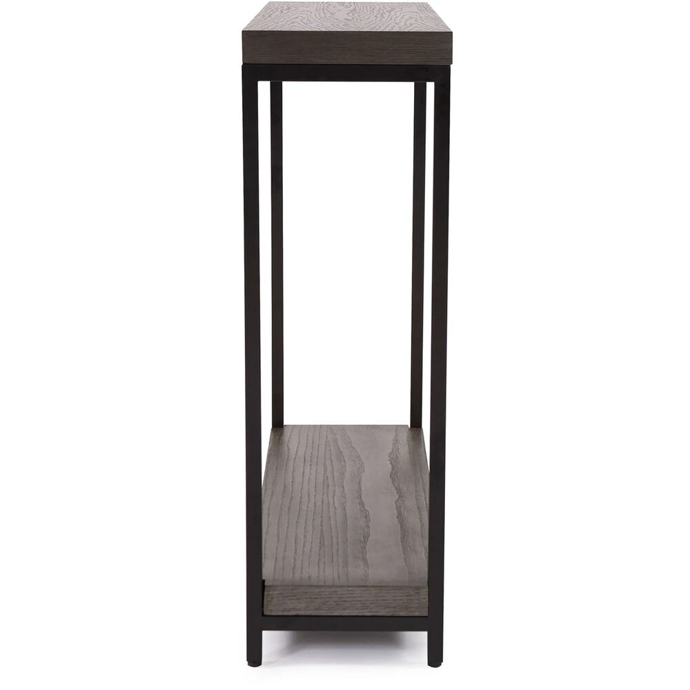 Kenton 30 Inch Gray Wood Veneer And Black Metal Frame Console Table 3 Kenton 30 Inch Gray Wood Veneer And Black Metal Frame Console Table - Image 3