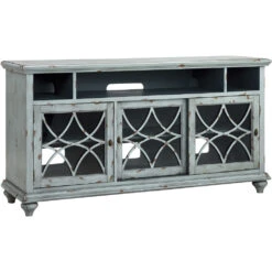 Bethania 64 X 18 Inch Blue Gray With Clear Media Console