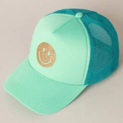Gold Happy Face Foam Trucker Hat -Bezier shop 18837490 181a6696 69fb 4e1b 8280 df352a7dbca7