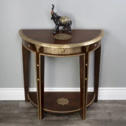Ranthore Brass 30 X 15 Inch Artifacts Console/Sofa Table
