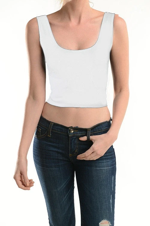 The Classic Stretch Crop Tank - Black Or White 6 The Classic Stretch Crop Tank - Black Or White - Image 6