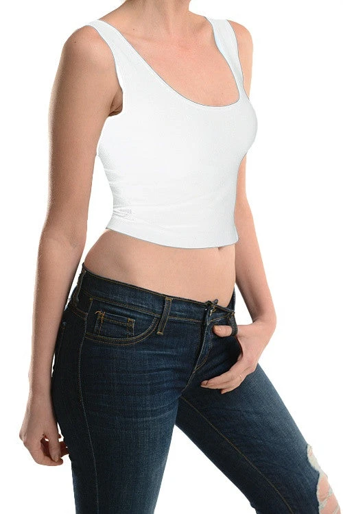 The Classic Stretch Crop Tank - Black Or White 5 The Classic Stretch Crop Tank - Black Or White - Image 5