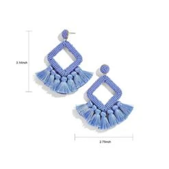 Baha Beaded Silk Tassel Earrings -Bezier shop 41m UkYAZzL