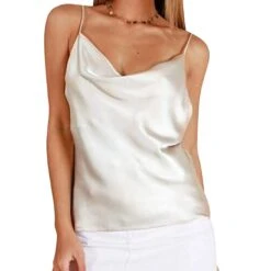 Simplicity Satin Cami Tank - Golden, Hunter Green, Black, White -Bezier shop 613yBn5iAwL. SY879. SX. UX. SY. UY