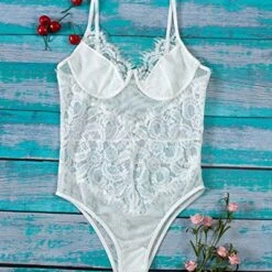 Skye Lace Bodysuit - White 12 Skye Lace Bodysuit - White -Bezier shop 61QyO4G6tyL