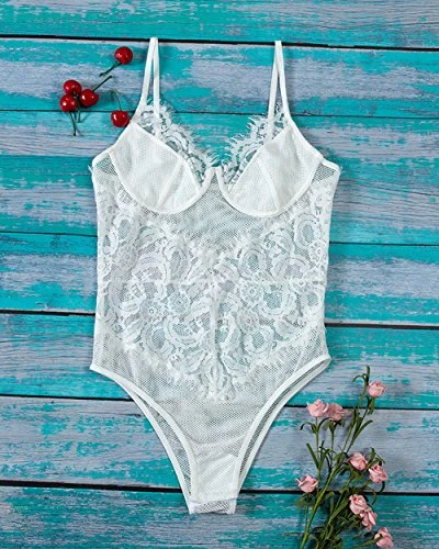 Skye Lace Bodysuit - White 6 Skye Lace Bodysuit - White - Image 6