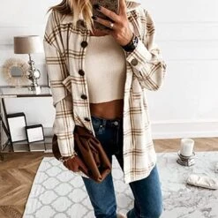 Layer On The Cozy Flannel Shacket -Bezier shop 61ZXiS0iK3L. AC UX679
