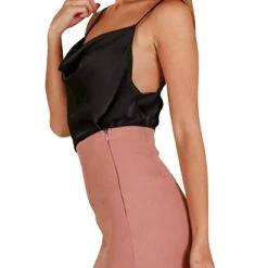 Simplicity Satin Cami Tank - Golden, Hunter Green, Black, White -Bezier shop 61azCrLXkeL. SY879. SX. UX. SY. UY