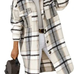 Smoky Mountains Plaid Shacket - Khaki + Grey -Bezier shop 61woxCKDQcL. AC UY879