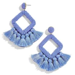 Baha Beaded Silk Tassel Earrings