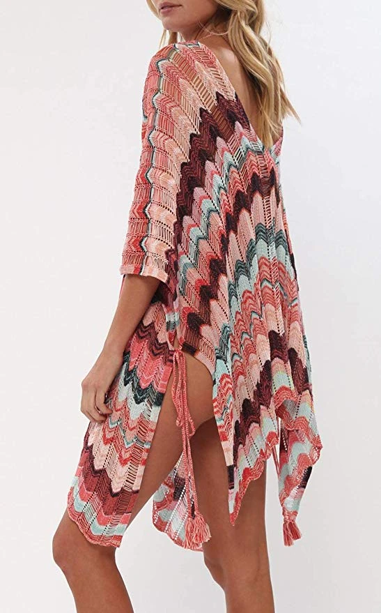 Wanderer Bikini Swimsuit Cover Up - Coral 3 Wanderer Bikini Swimsuit Cover Up - Coral - Image 3