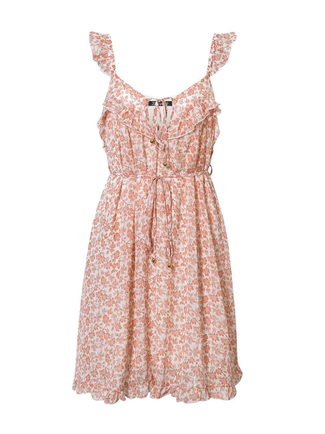 Maui Coral Floral Ruffle Dress 5 Maui Coral Floral Ruffle Dress - Image 5
