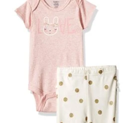 Love Bunny 3PCS Organic Onesie + Pants + Cap