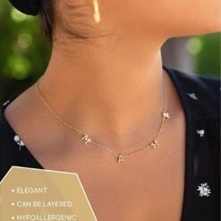 Dainty Mama Necklace - Gold, White Gold -Bezier shop 71XjGcdZFAL. AC UX679