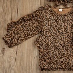 Leopard Ruffle Sweatshirt + Pants + Headband -Bezier shop 817kk1kRc2L