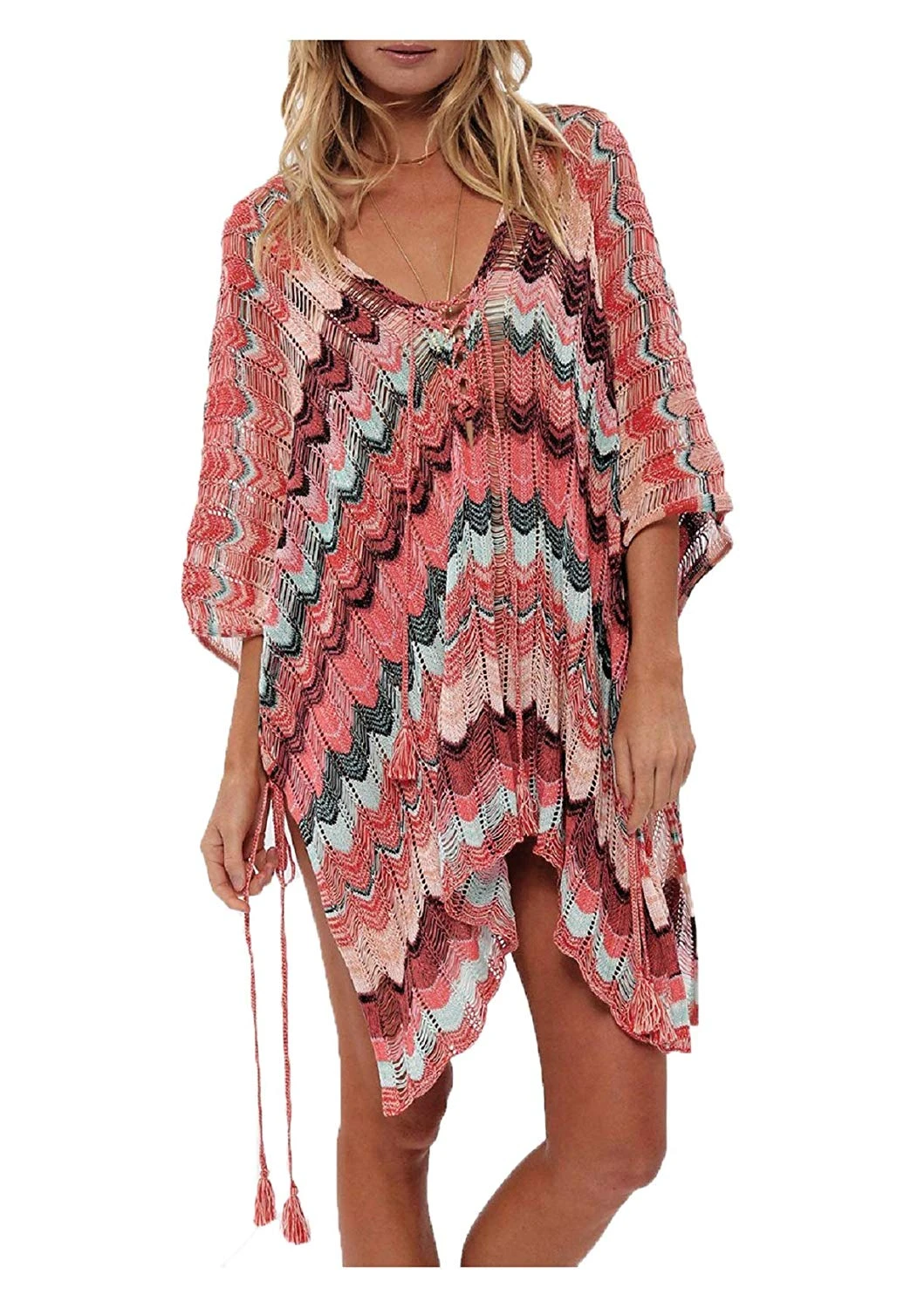 Wanderer Bikini Swimsuit Cover Up - Coral 1 Wanderer Bikini Swimsuit Cover Up - Coral