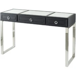 Anita 48 X 16 Inch Black And Silver Console Tables And Stool 22 Anita 48 X 16 Inch Black And Silver Console Tables And Stool -Bezier shop 82447 03