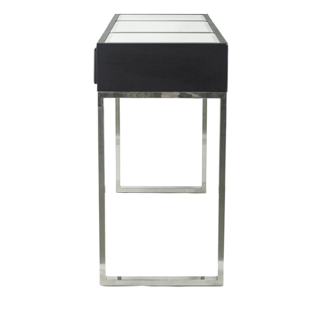 Anita 48 X 16 Inch Black And Silver Console Tables And Stool 4 Anita 48 X 16 Inch Black And Silver Console Tables And Stool - Image 4