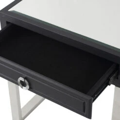 Anita 48 X 16 Inch Black And Silver Console Tables And Stool 25 Anita 48 X 16 Inch Black And Silver Console Tables And Stool -Bezier shop 82447 06