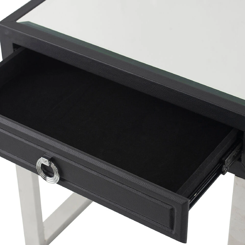 Anita 48 X 16 Inch Black And Silver Console Tables And Stool 6 Anita 48 X 16 Inch Black And Silver Console Tables And Stool - Image 6