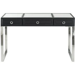 Anita 48 X 16 Inch Black And Silver Console Tables And Stool 27 Anita 48 X 16 Inch Black And Silver Console Tables And Stool -Bezier shop 82447 09