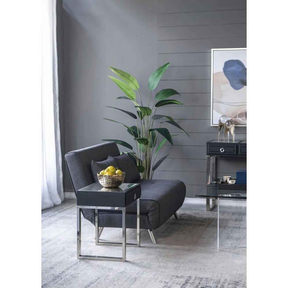 Anita 48 X 16 Inch Black And Silver Console Tables And Stool 18 Anita 48 X 16 Inch Black And Silver Console Tables And Stool - Image 18