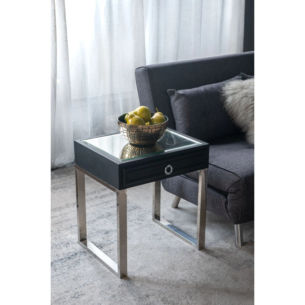 Anita 48 X 16 Inch Black And Silver Console Tables And Stool 19 Anita 48 X 16 Inch Black And Silver Console Tables And Stool - Image 19