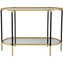 Bertram 41 X 17 Inch Black/Gold Console Table