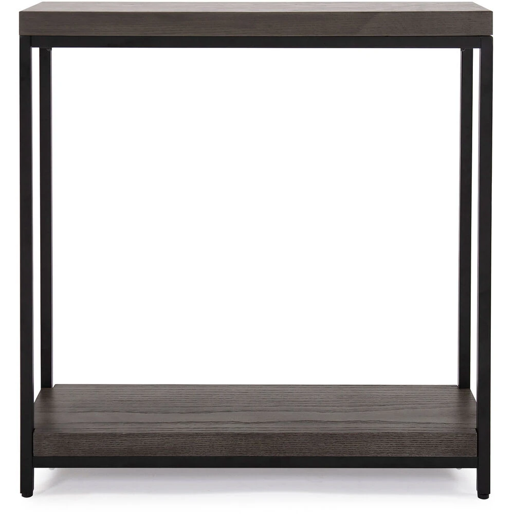 Kenton 30 Inch Gray Wood Veneer And Black Metal Frame Console Table 1 Kenton 30 Inch Gray Wood Veneer And Black Metal Frame Console Table