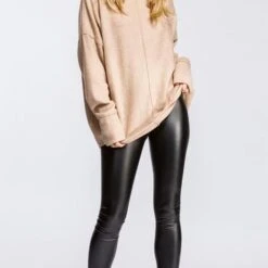 Zoe Leather Look Leggings - Black