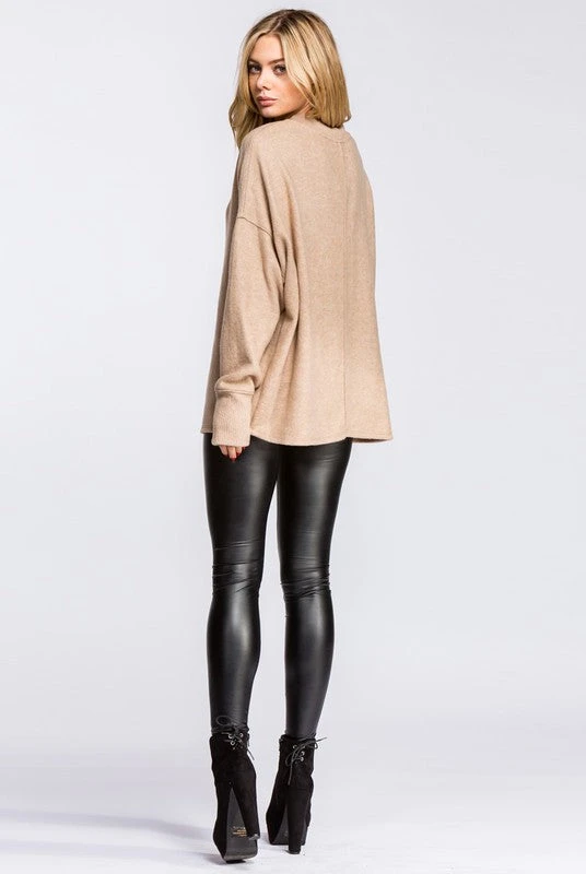 Zoe Leather Look Leggings - Black 5 Zoe Leather Look Leggings - Black - Image 5