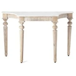 Adela White And Brown Console Table