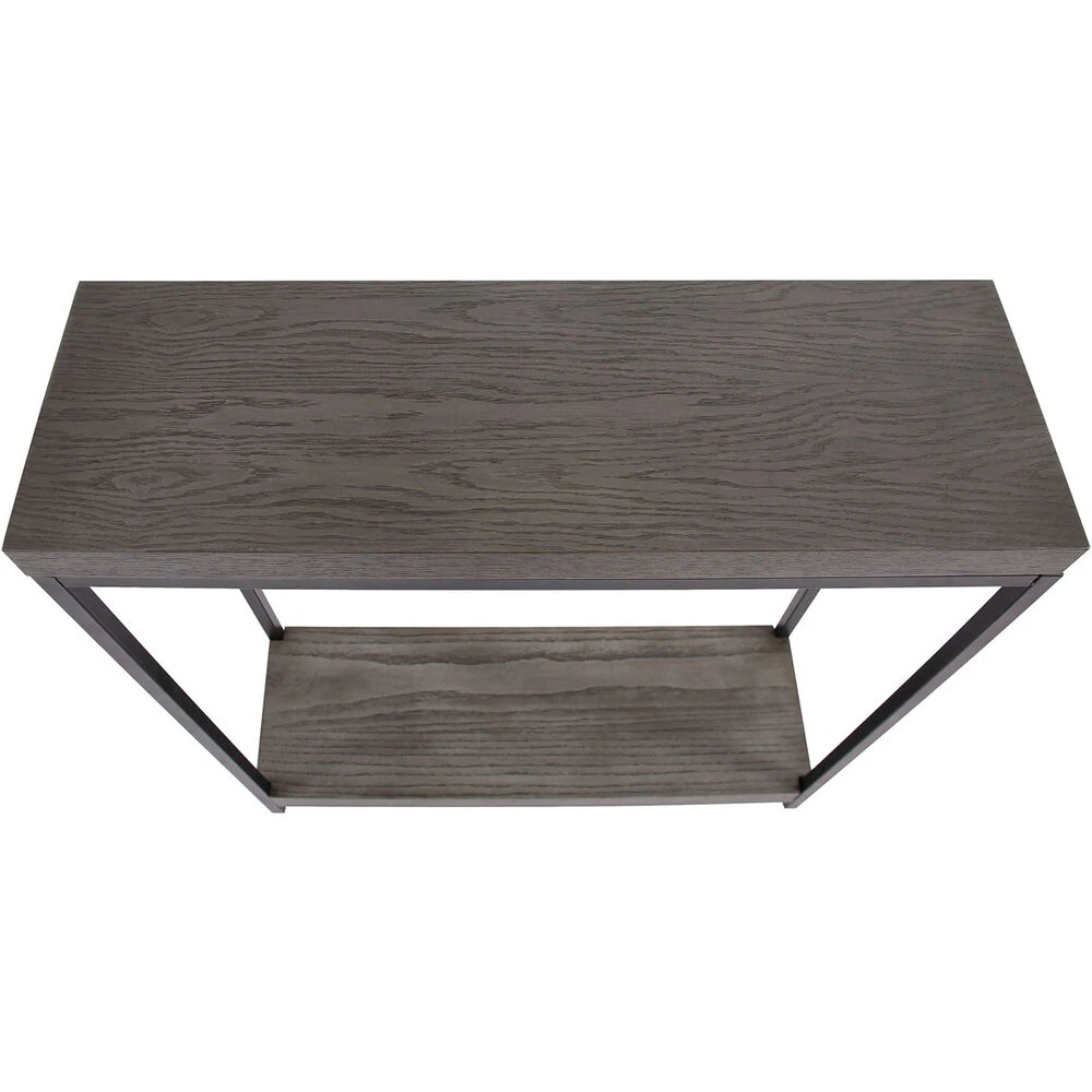 Kenton 30 Inch Gray Wood Veneer And Black Metal Frame Console Table 5 Kenton 30 Inch Gray Wood Veneer And Black Metal Frame Console Table - Image 5
