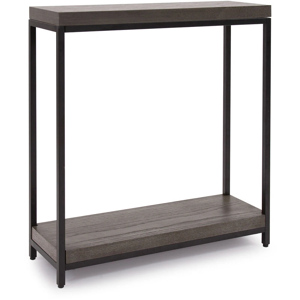 Kenton 30 Inch Gray Wood Veneer And Black Metal Frame Console Table 2 Kenton 30 Inch Gray Wood Veneer And Black Metal Frame Console Table - Image 2