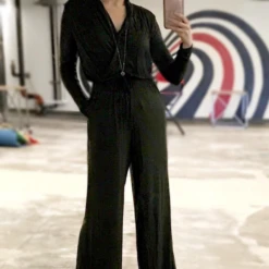 Uptown Wrap Top Wide Leg Long Sleeve Jumpsuit - Black 5 Uptown Wrap Top Wide Leg Long Sleeve Jumpsuit - Black -Bezier shop Screen Shot 2019 12 02 at 12.46.41 PM