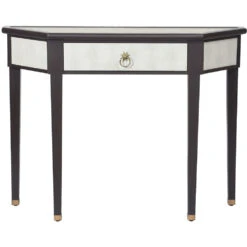Dann Foley - Shagreen 45 Inch Ivory And Gray Shagreen Console Table
