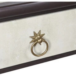 Dann Foley - Shagreen 45 Inch Ivory And Gray Shagreen Console Table -Bezier shop dff26560ds 05
