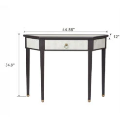 Dann Foley - Shagreen 45 Inch Ivory And Gray Shagreen Console Table -Bezier shop dff26560ds diagram