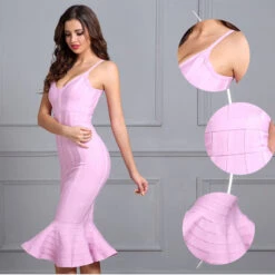 Eden Ruffle Accent Bandage Dress - Pink, Blue, Black Or Red -Bezier shop img.oberlo 2 912e43b6 ef34 4e18 bc99 d04ca521f9a2
