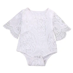 Tinley Lace Onesie Romper - White
