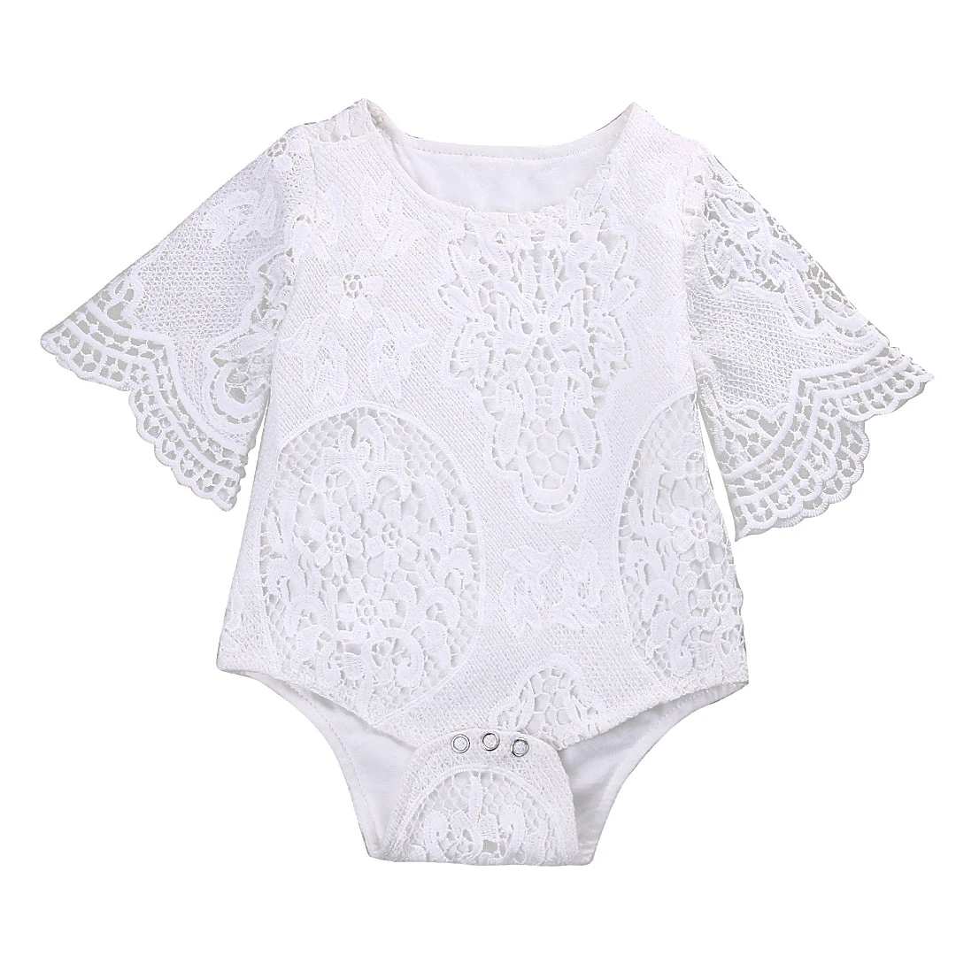 Tinley Lace Onesie Romper - White 1 Tinley Lace Onesie Romper - White