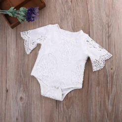 Tinley Lace Onesie Romper - White 9 Tinley Lace Onesie Romper - White -Bezier shop product image 152126881