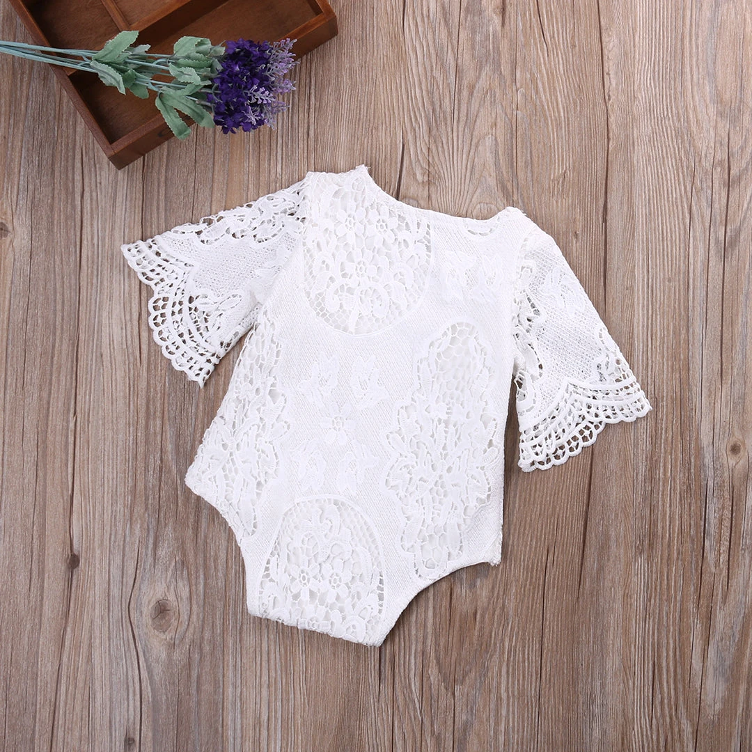 Tinley Lace Onesie Romper - White 2 Tinley Lace Onesie Romper - White - Image 2