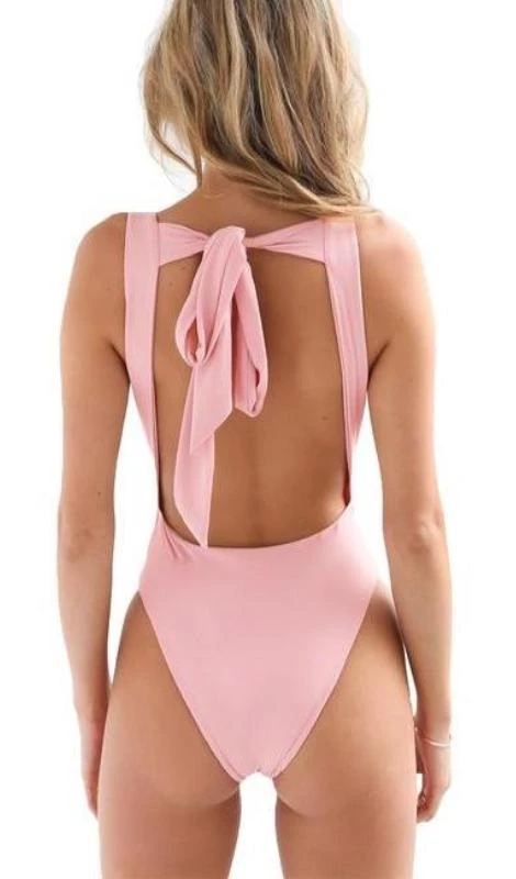 Alexa Tie Back Bodysuit - Pink Or Red 1 Alexa Tie Back Bodysuit - Pink Or Red
