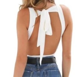 Alexa Tie Back Bodysuit - White Or Black