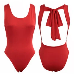 Alexa Tie Back Bodysuit - Pink Or Red 10 Alexa Tie Back Bodysuit - Pink Or Red -Bezier shop product image 252014433