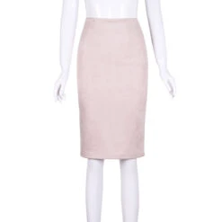 Carmen Faux Suede Midi Pencil Skirt - Camel, Beige Or Black -Bezier shop product image 714373596