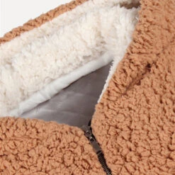 San Clemente Hooded Teddy Coat - Camel + White 7 San Clemente Hooded Teddy Coat - Camel + White -Bezier shop product image 826040247